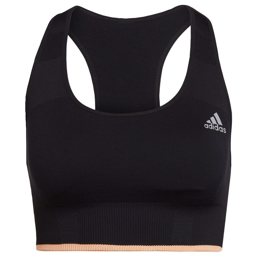 adidas Brassière Run Medium Support Merino - Noir/Orange Femme
