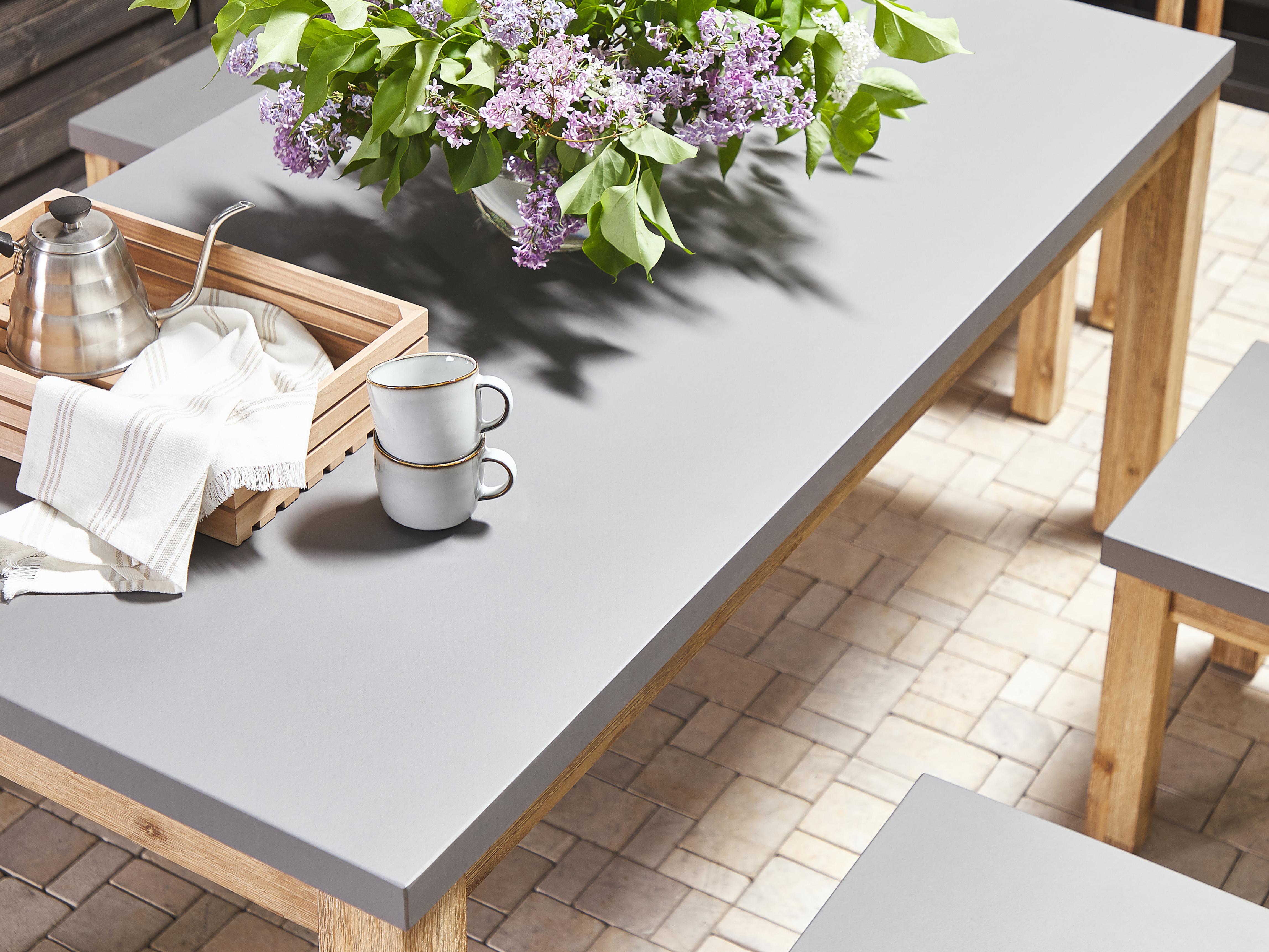 Tuinset met banken 6-zits OSTUNI Beton Grijs