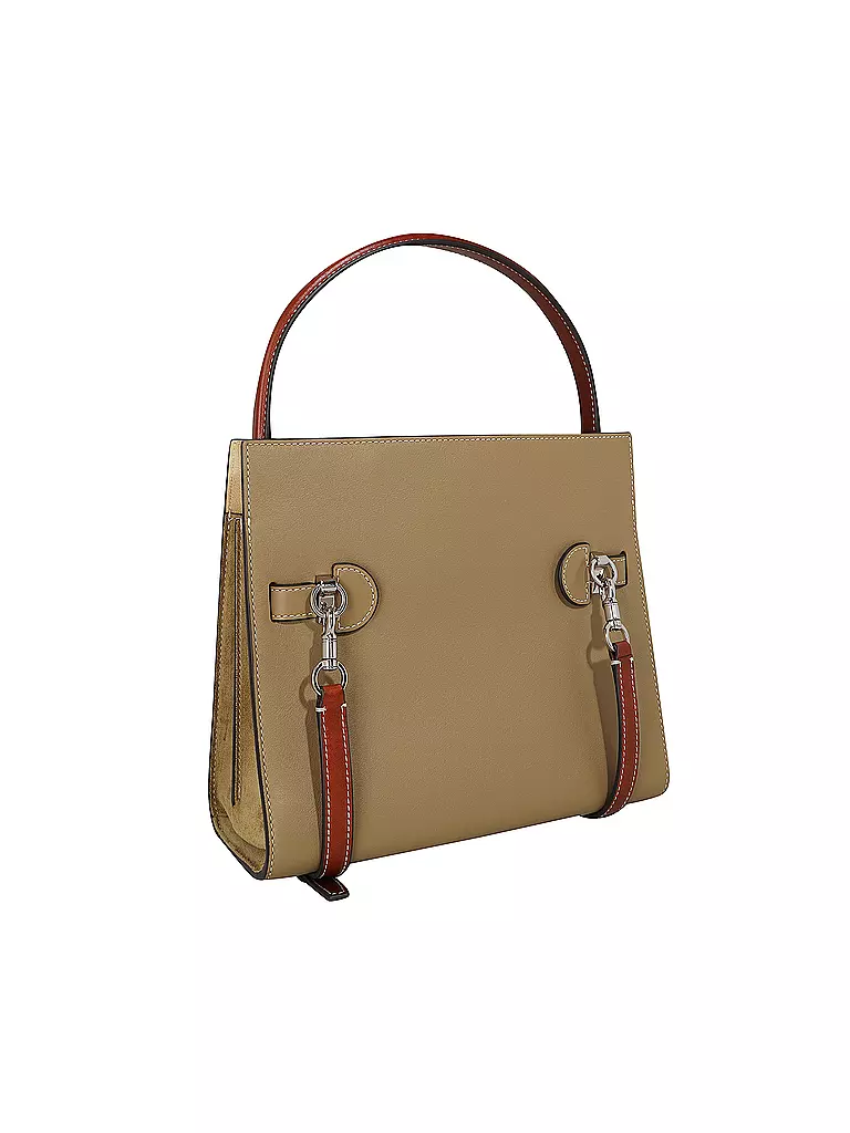TORY BURCH Ledertasche - Henkeltasche LEE RADZIEILL Small  beige
