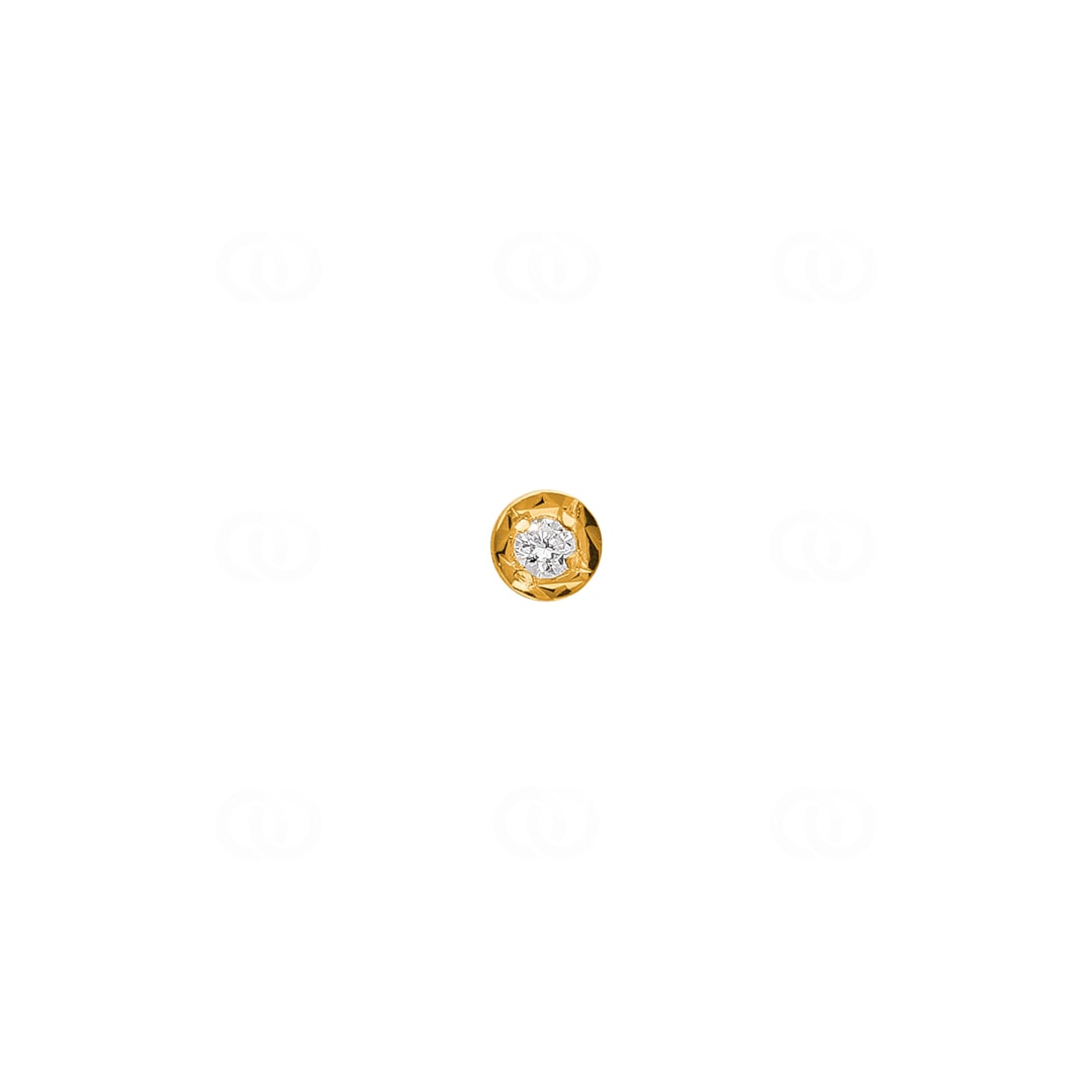 Nasenstecker Kugel 750/18 K Gelbgold mit Diamant 0.01ct H/Si