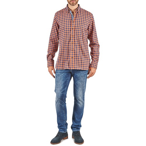 Hackett - SOFT BRIGHT CHECK Naranja / Azul