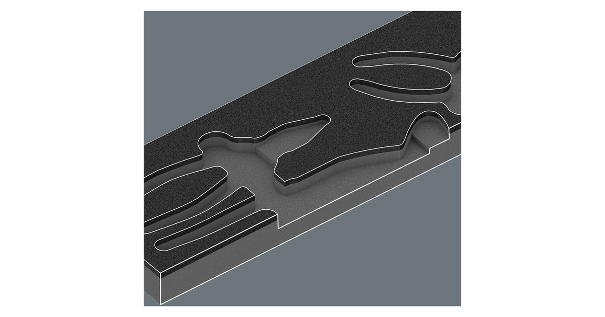 Wera9784 Schuimrubberen inzetstuk met KNIPEX tangen Set VDE 1, 3‑delig tangenset  (Zwart/grijs)
