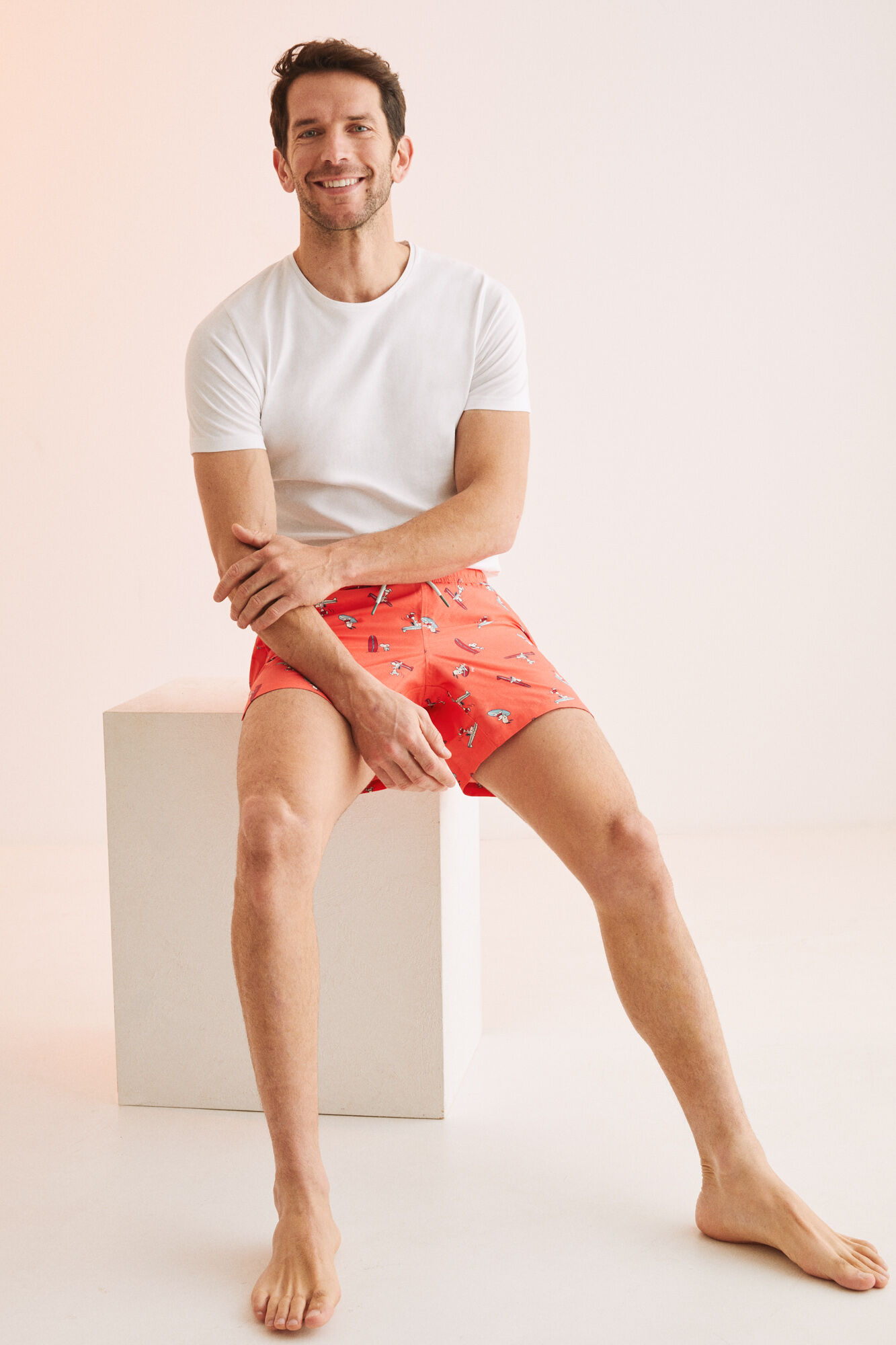 Sunga masculina vermelha com estampa do Snoopy