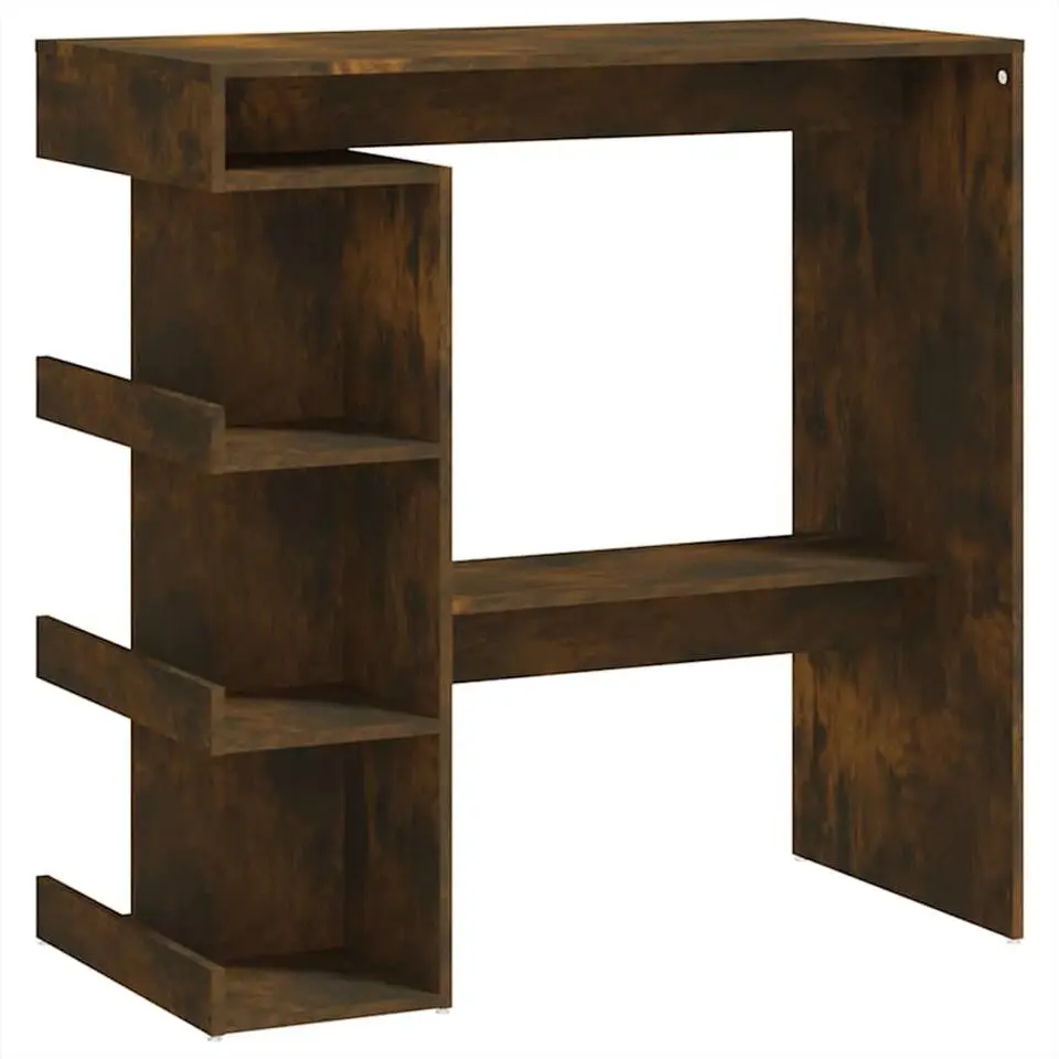 vidaXL - Bartafel met opbergruimte - Gerookt eiken - Bewerkt hout - 100x50 cm