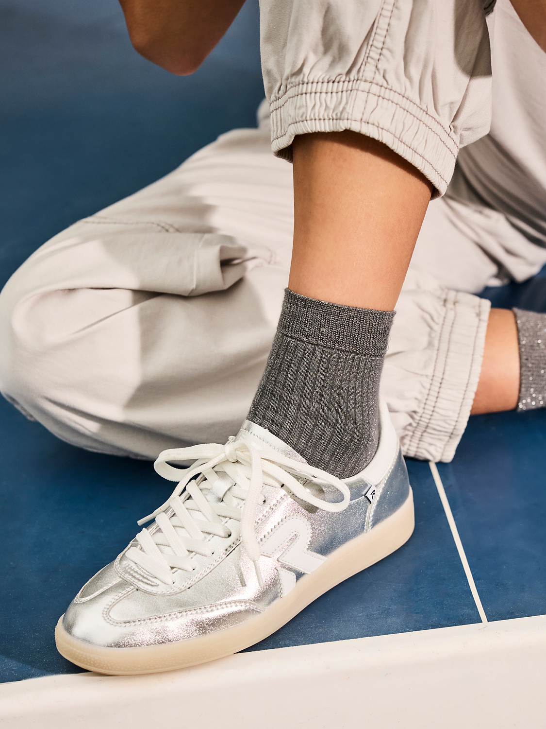 Rieker San Diego Leather Sneaker Silver