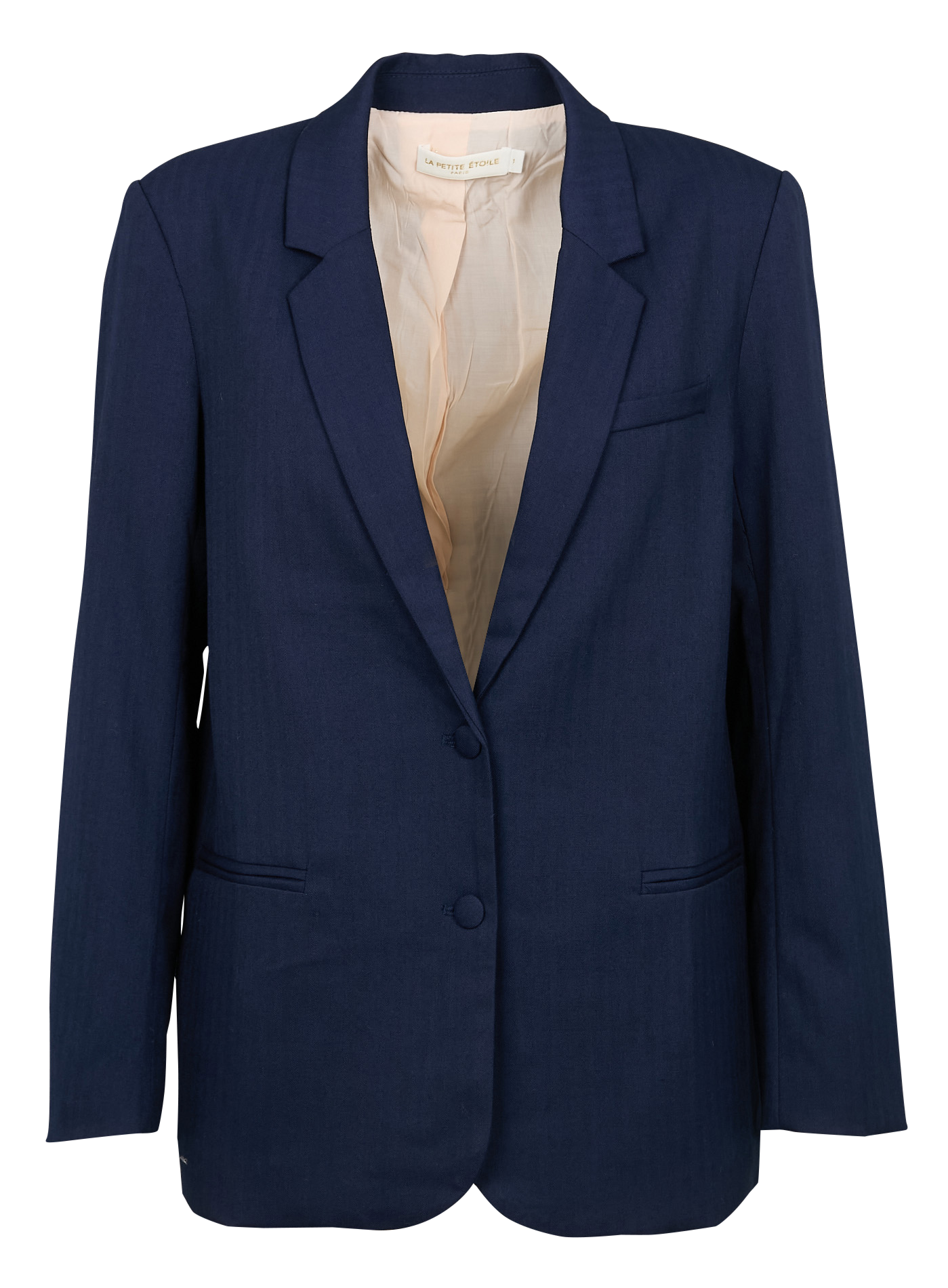VOLIANE - Veste tailleur droite à carreaux | Bleu