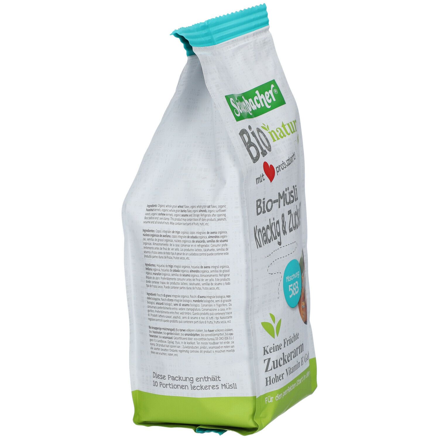 Seitenbacher® Bio natur Bio Müsli Knackig & Zuckerarm