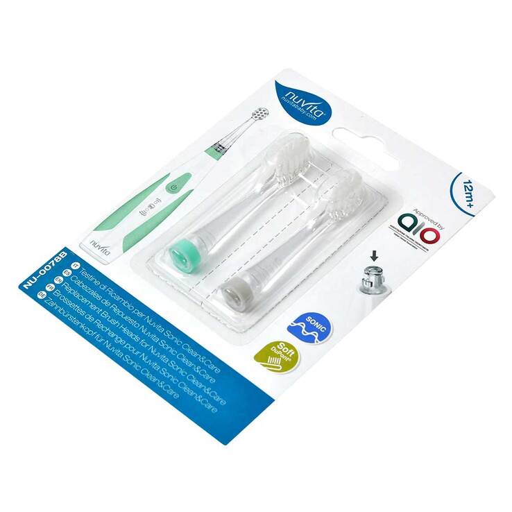 Nuvita Ersatzbürstenköpfe Sonic Clean & Care Größe M, 2 St