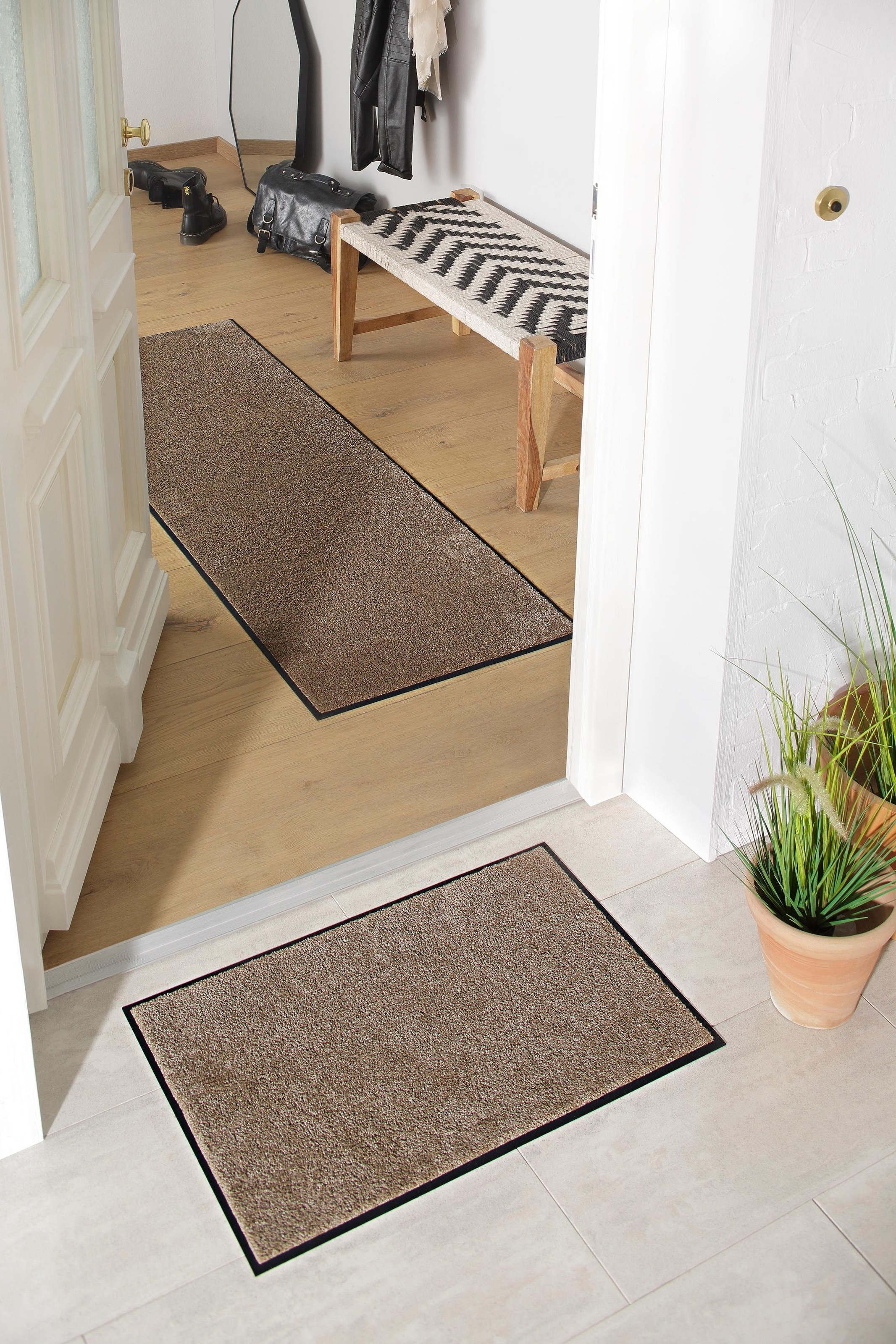 my home Fussmatte »Lavea« rechteckig 9 mm Höhe Schmutzfangmatte, Uni-Farben, In- und Outdoor-Teppich, waschbar