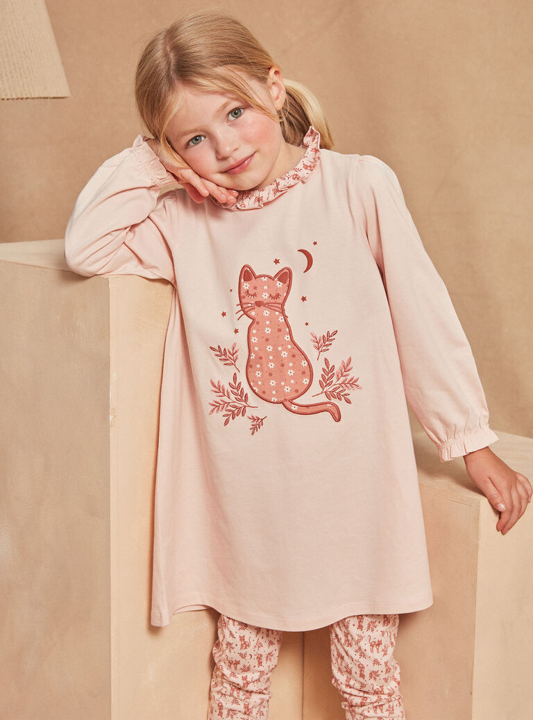 Chemise de nuit et legging rose