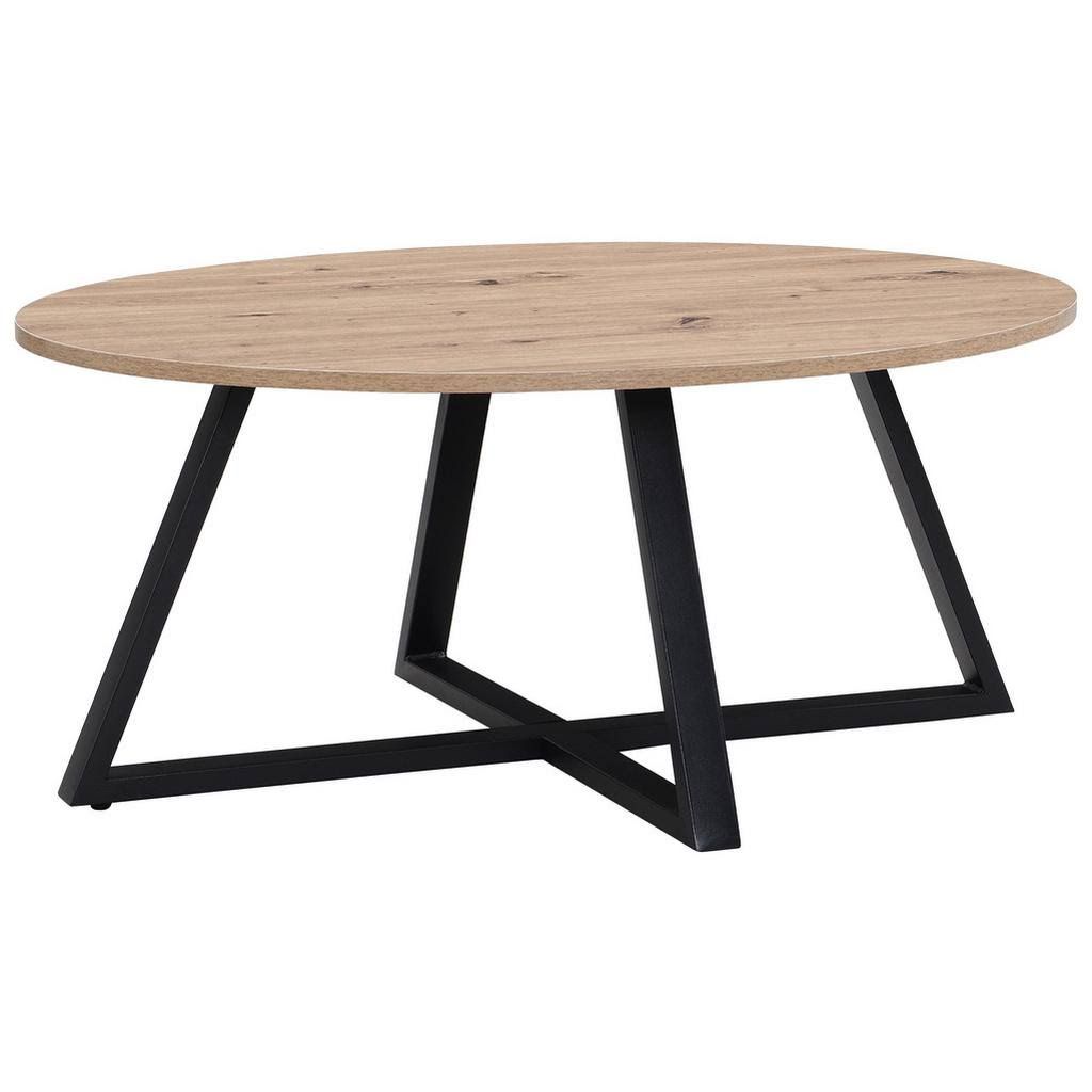 Boxxx Couchtisch Schwarz Eiche Artisan Metall Holzwerkstoff oval