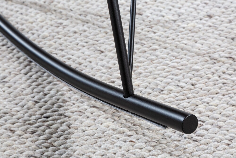 riess-ambiente Schaukelstuhl SCANDINAVIA SWING - weiß Bouclé Sessel schwarz Metall Wippmechanik