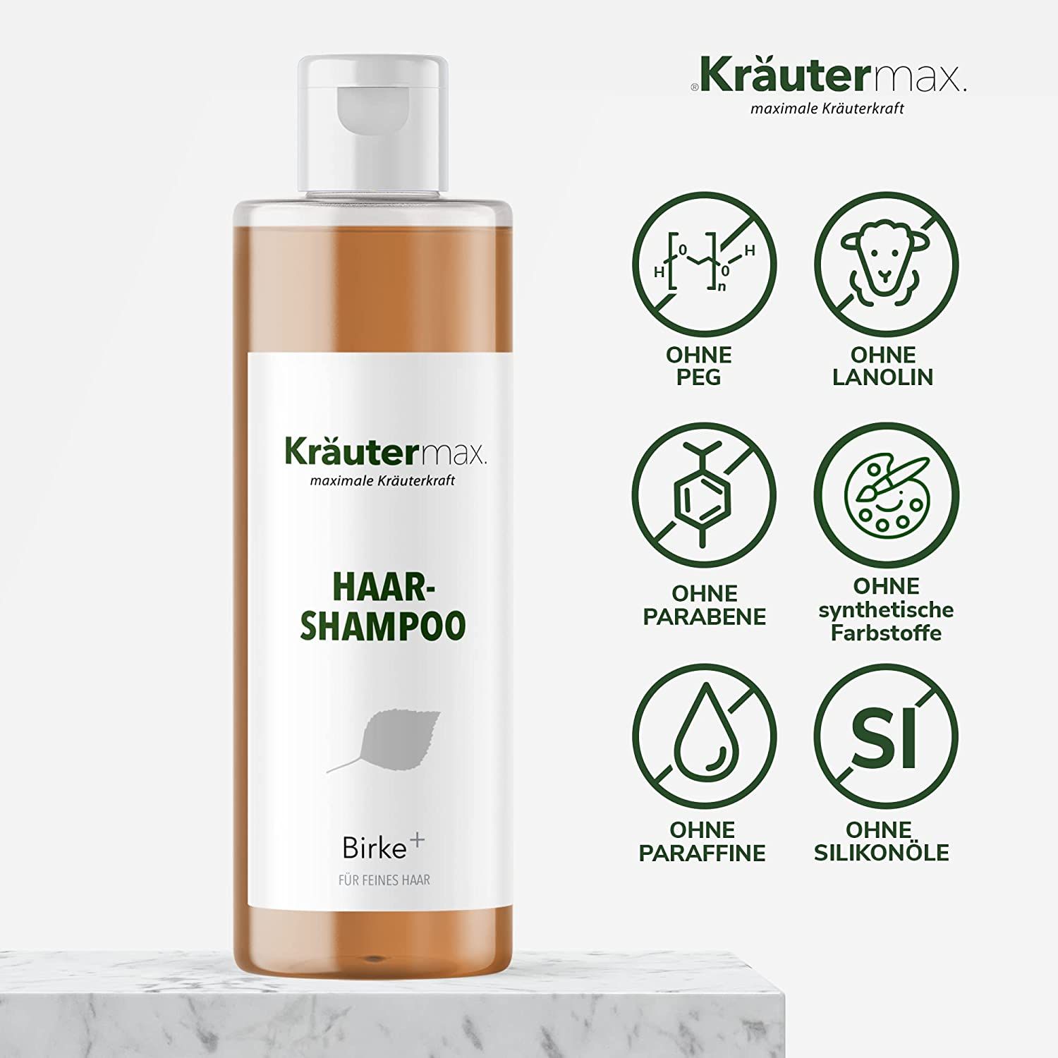 Kräutermax Haarshampoo Birke plus Brennnessel und Guarana