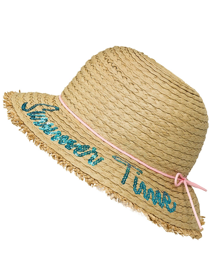 Strohhut SUMMER VIBES – SUMMER TIME in beige