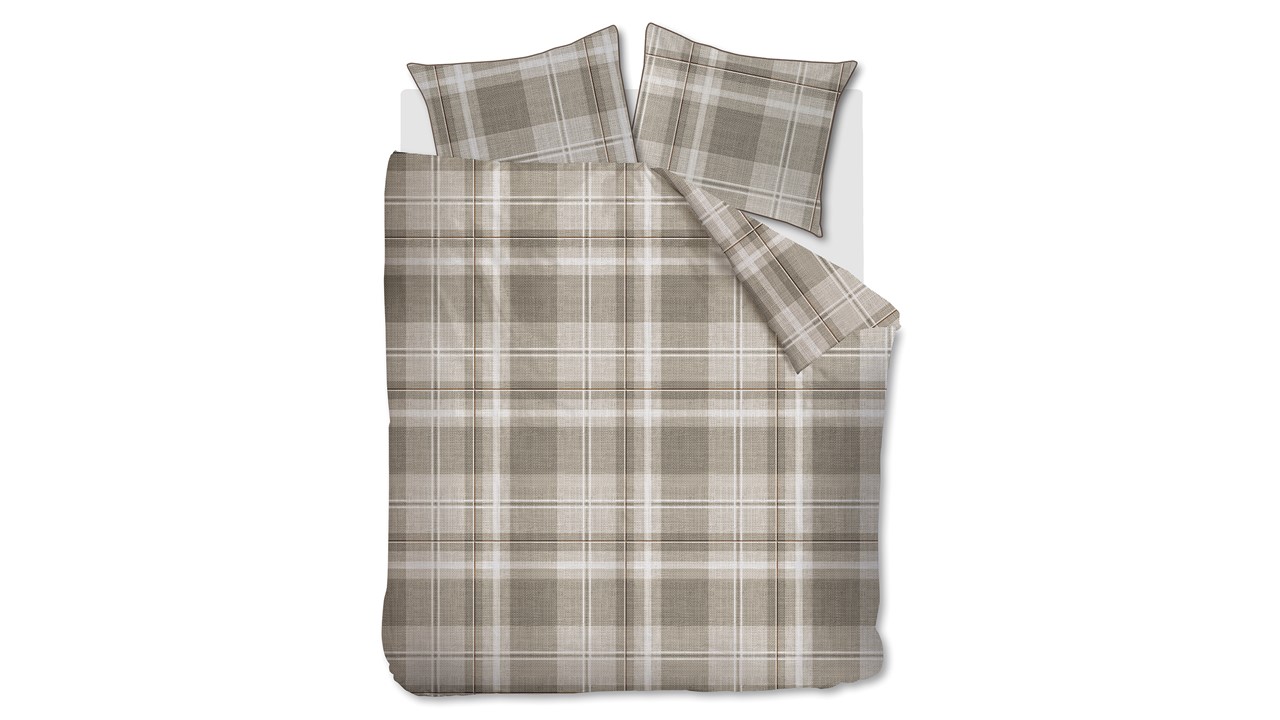 Dekbedovertrek Tartan Check sand