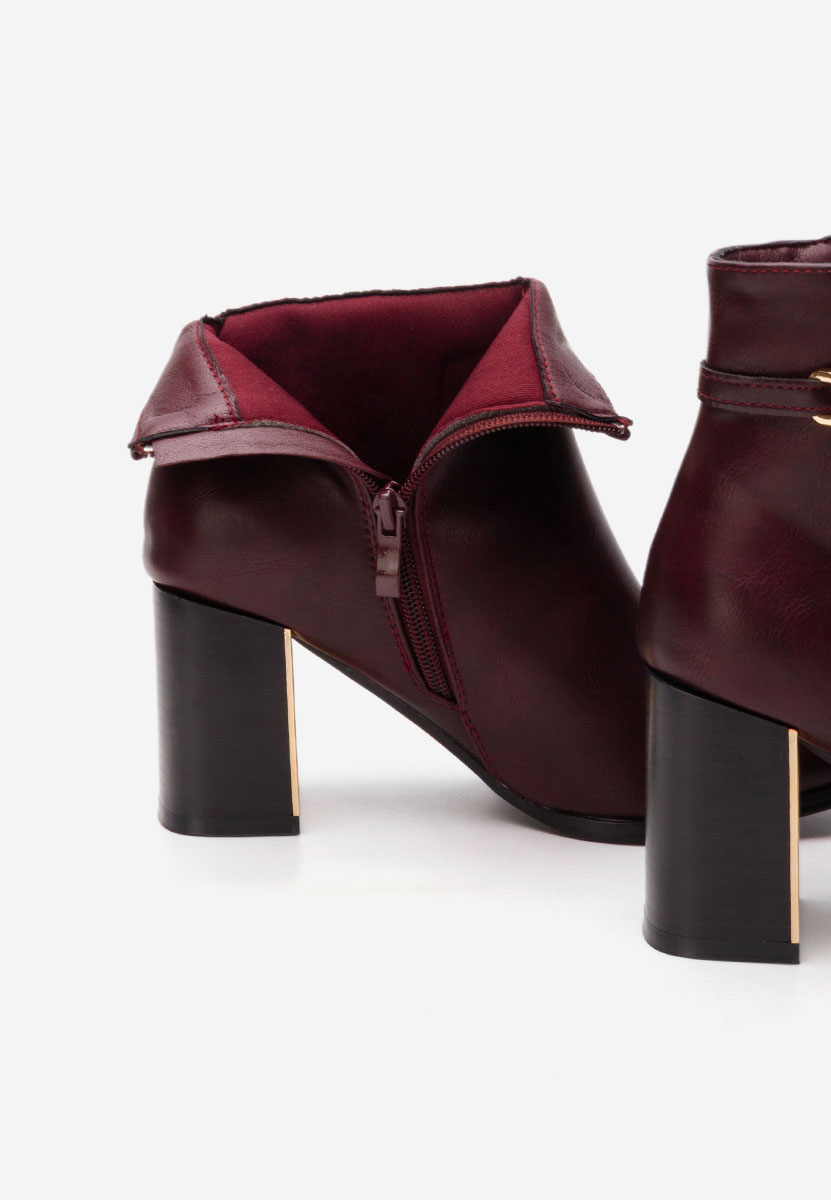 Bottines à gros talon bordeaux Arletta