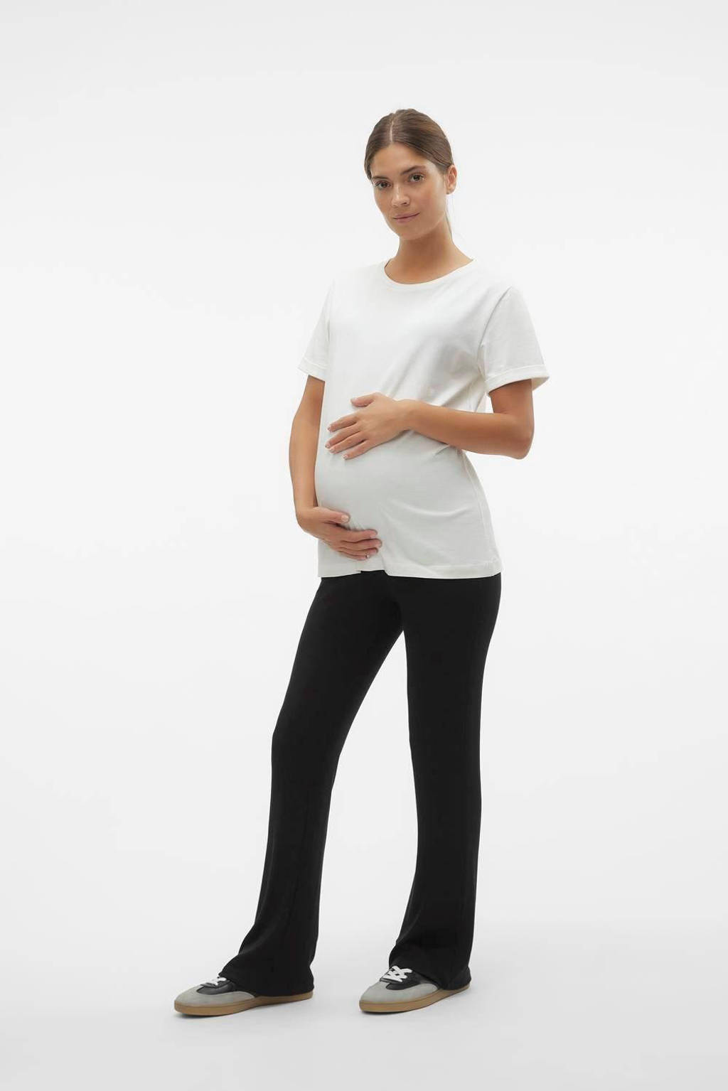 MAMALICIOUS high waist flared zwangerschapslegging MLBRYNJA zwart