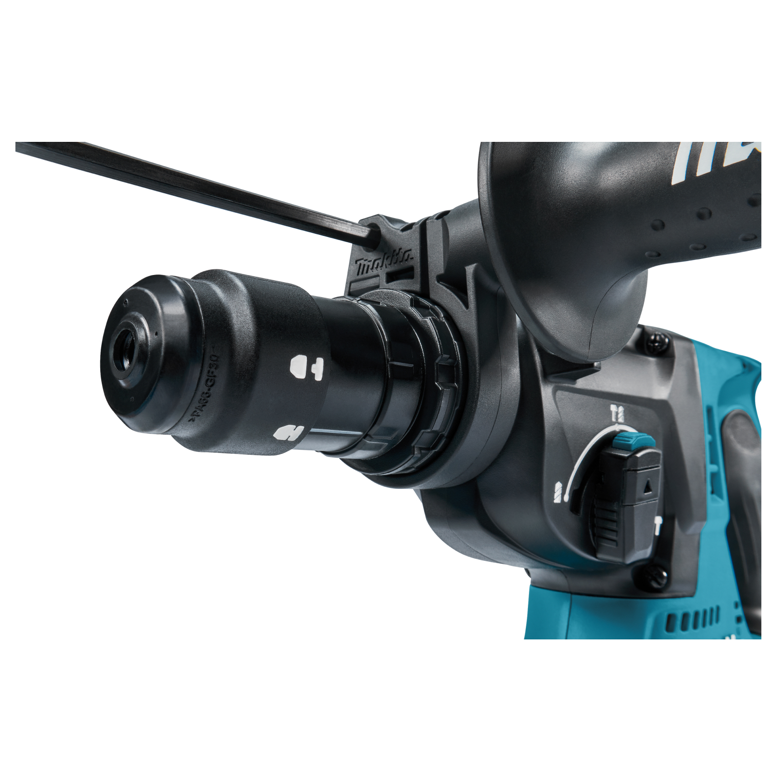 Makita DHR243T3JW 18V Li-Ion Accu SDS-plus combihamer incl. snelspanboorkop en stofafzuiging set (3x 5.0Ah accu) in Mbox - 2J - koolborstelloos