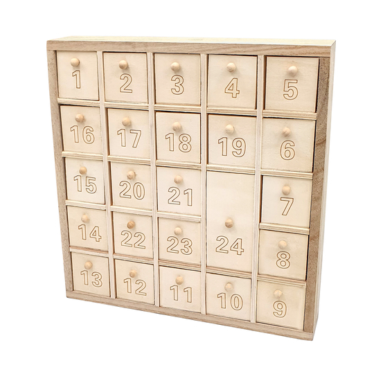 Calendrier de l'avent en bois 25X9 cm