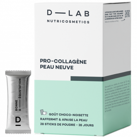 D-LAB NUTRICOSMETICS Sticks Pro-Collagène Peau Neuve Choco-Noisette 28 jours