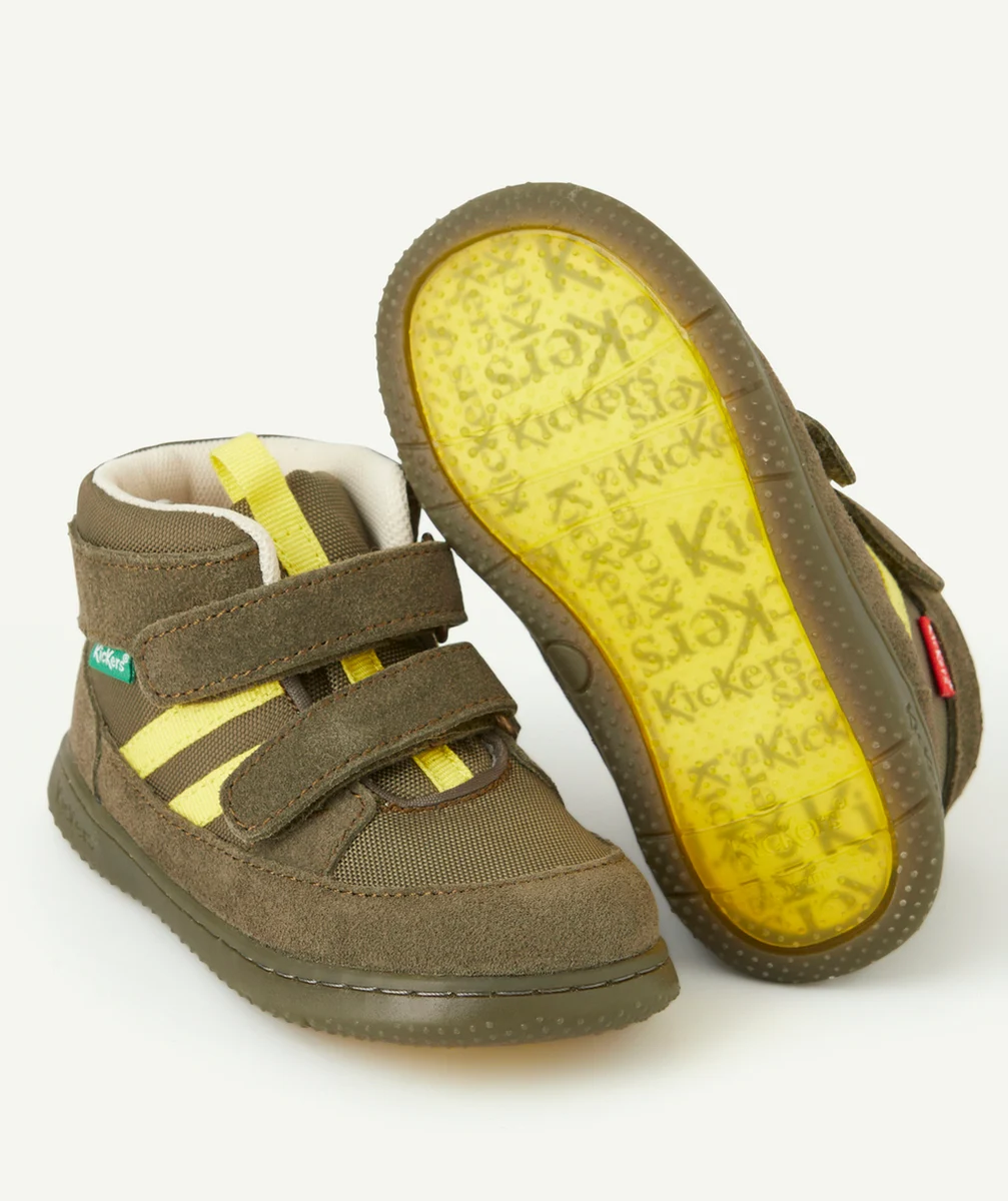 KICKERSBASKETS KICKBUBBLOKRO BÉBÉ GARÇON KAKI JAUNE