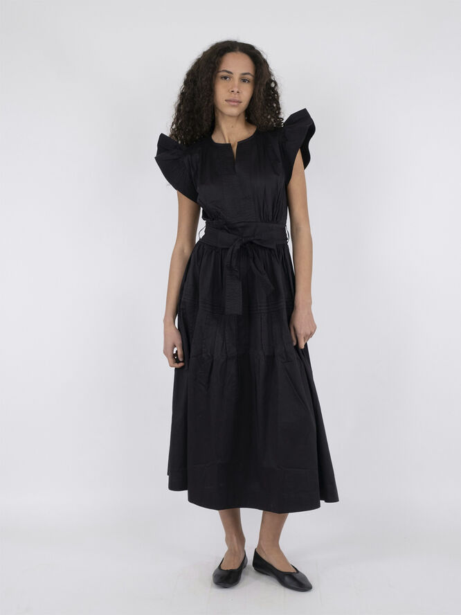 Neo Noir Marine Cotton Satin Dress Black