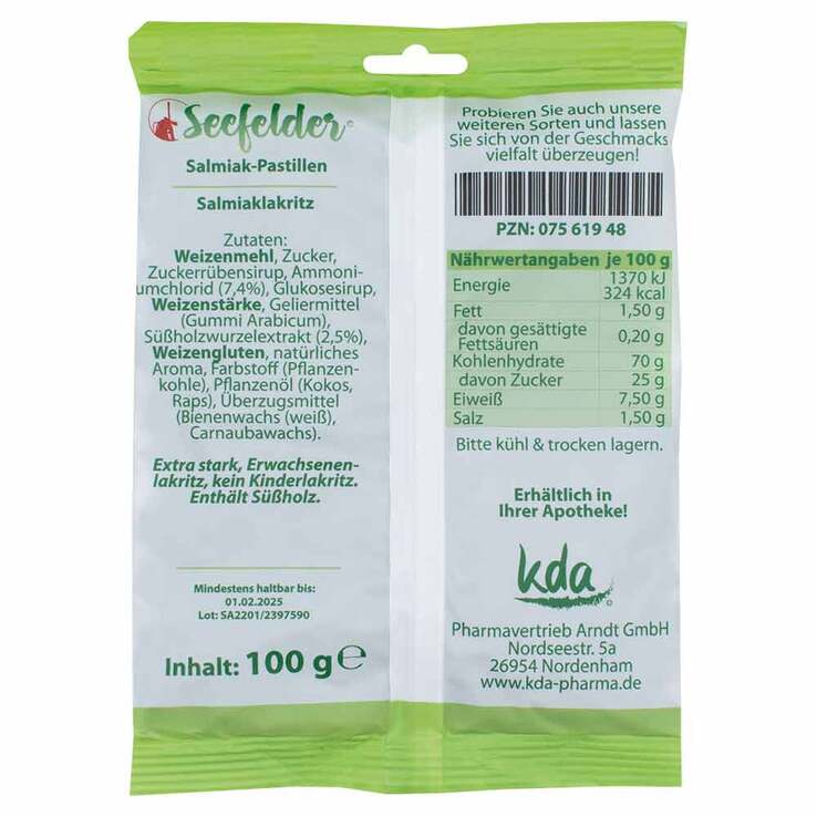 Seefelder Salmiak Pastillen, 100 g