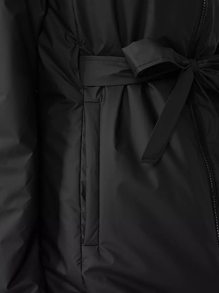 RAINS Regenjacke LOHJA LONG INSULTED CURVED JACKET  schwarz