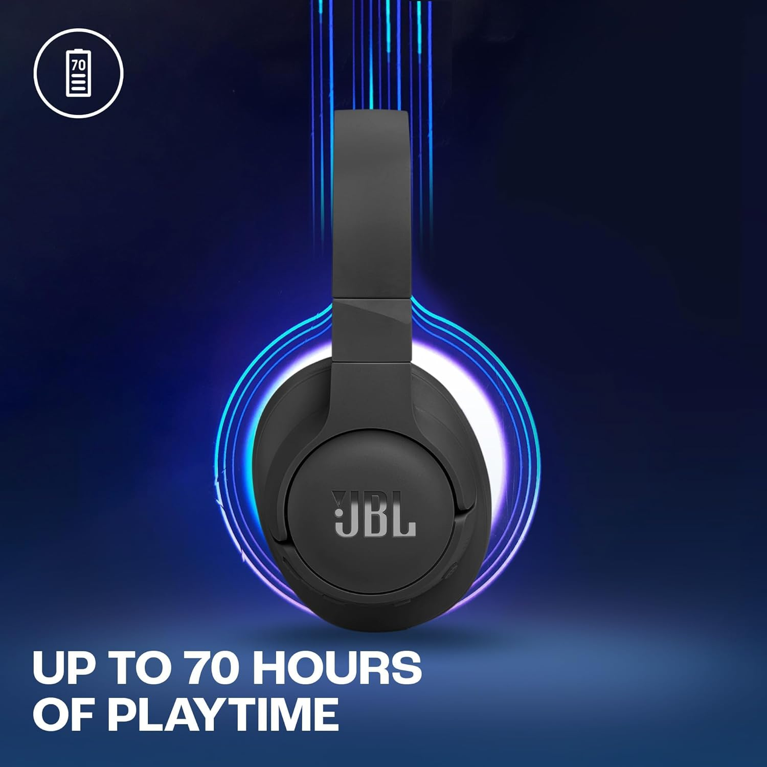 Tune 770NC BT Bluetooth Kopfhörer On-Ear Headset Pure Bass Sound   Adaptives Noise Cancelling (JBLT770NCPUR) - Violett
