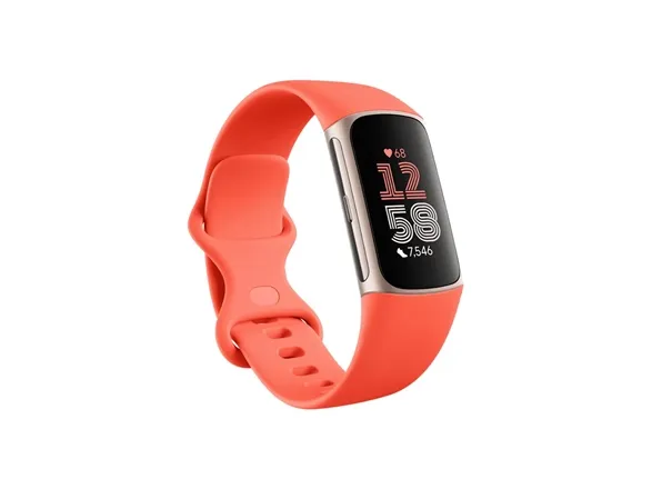 Fitbit Charge 6 - Champagne-guldaluminium - aktivitetssporer med uendelighedsbånd - silikone - koral - Bluetooth, NFC - 37.64 g