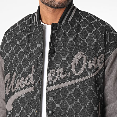 Veste Teddy Gris Noir