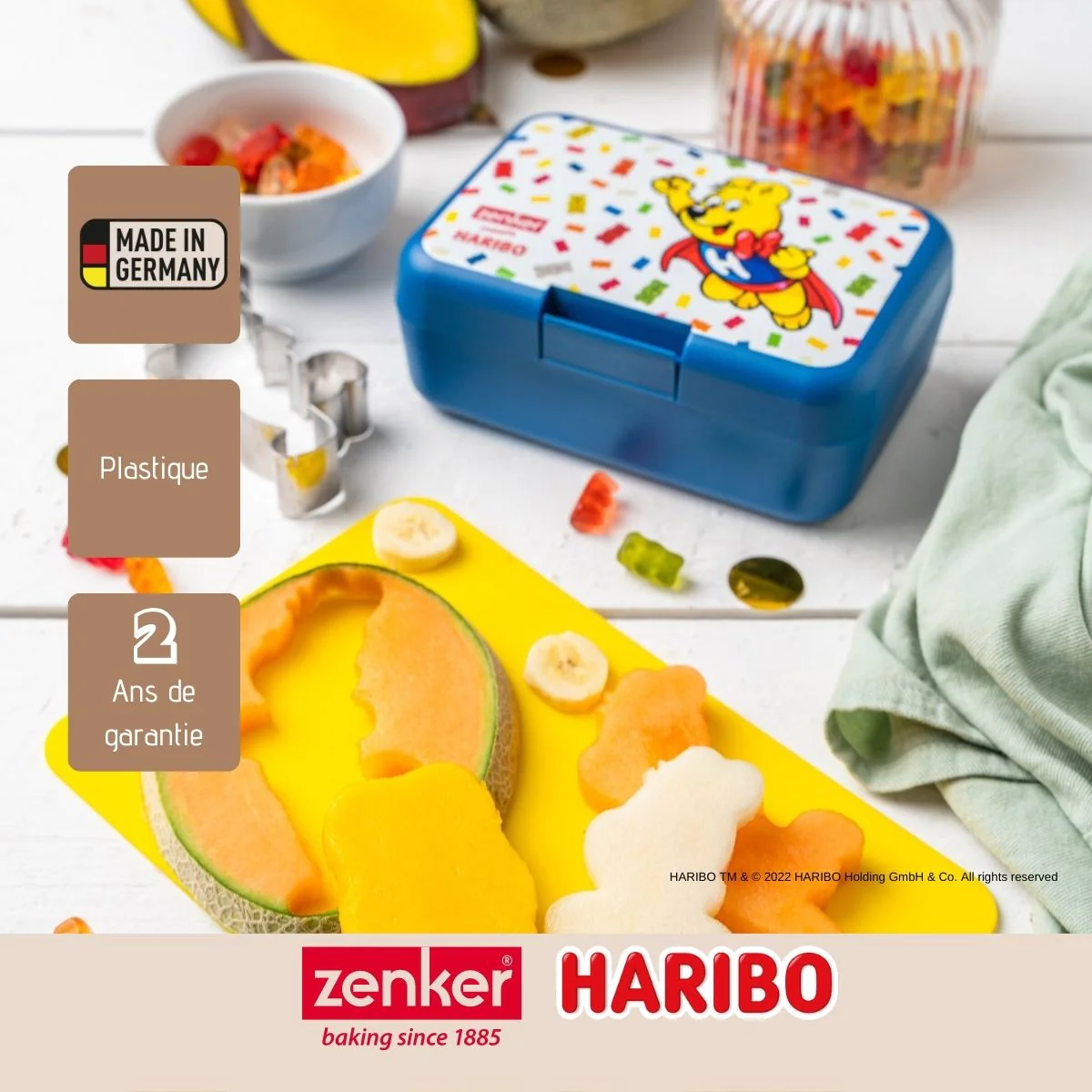 Boîte alimentaire avec couvercle en plastique 16,5 x 11,5 cm Haribo Ze