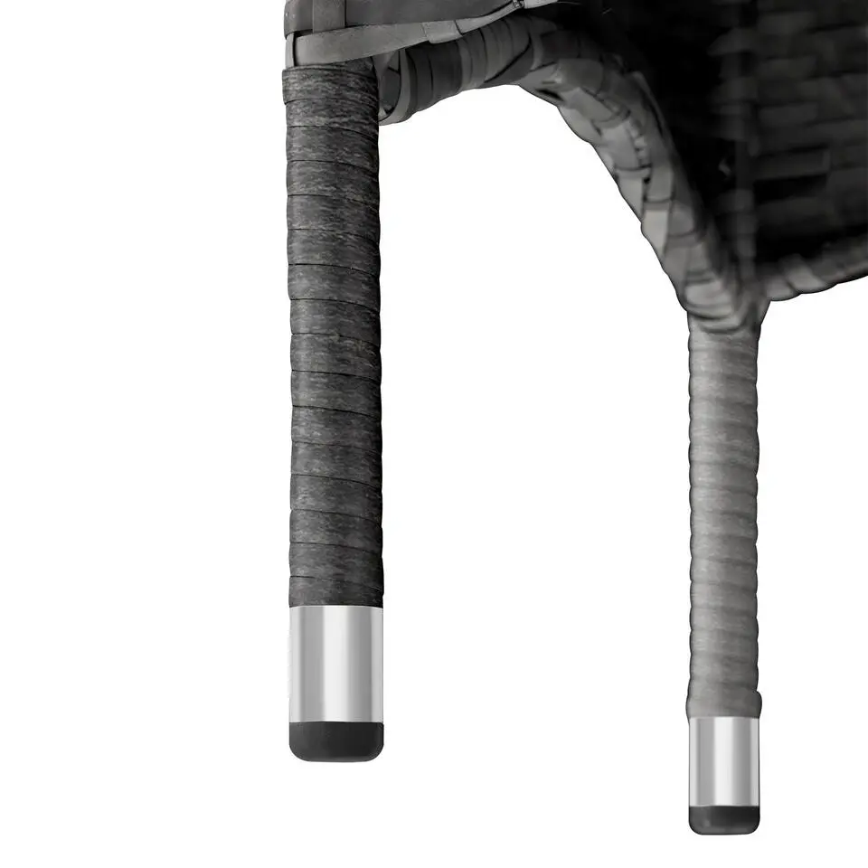 tectake 2 Wicker tuinstoelen met 4 kussenhoezen , Grijs/lichtgrijs