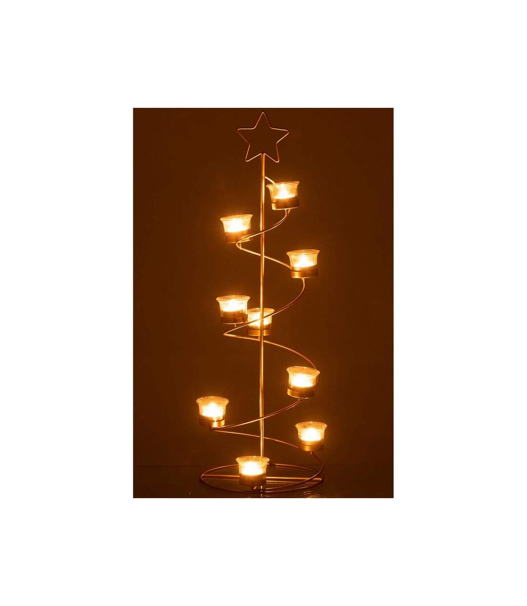 Paris Prix - Photophore Design arbre Spirale 70cm Or