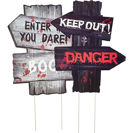 Halloween skilte H: 34 cm - flere varianter - assorteret