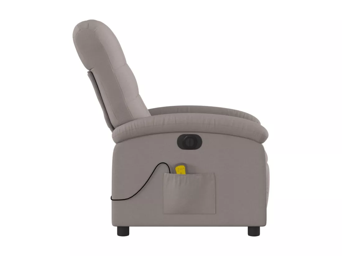 Fauteuil massant inclinable électrique Taupe Tissu