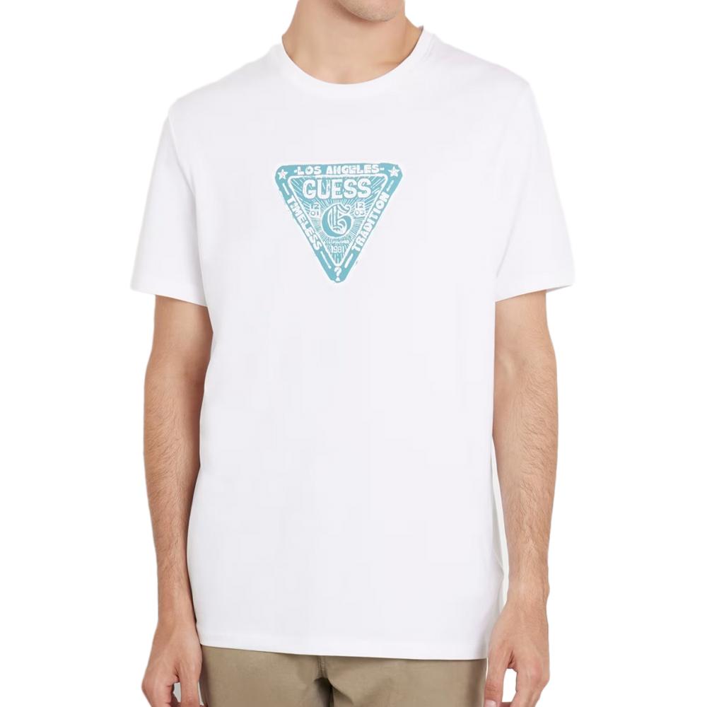 Guess T-shirt Blanc Homme Guess M4YI35J1314
