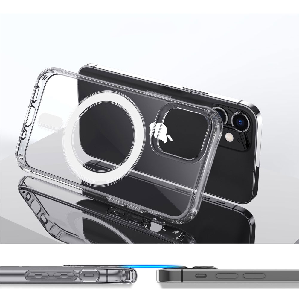 iPhone 12 / iPhone 12 Pro MagSafe Hybrid Hülle TPU Bumper Acryl Rückseite Air Cushion Fallschutz - Transparent