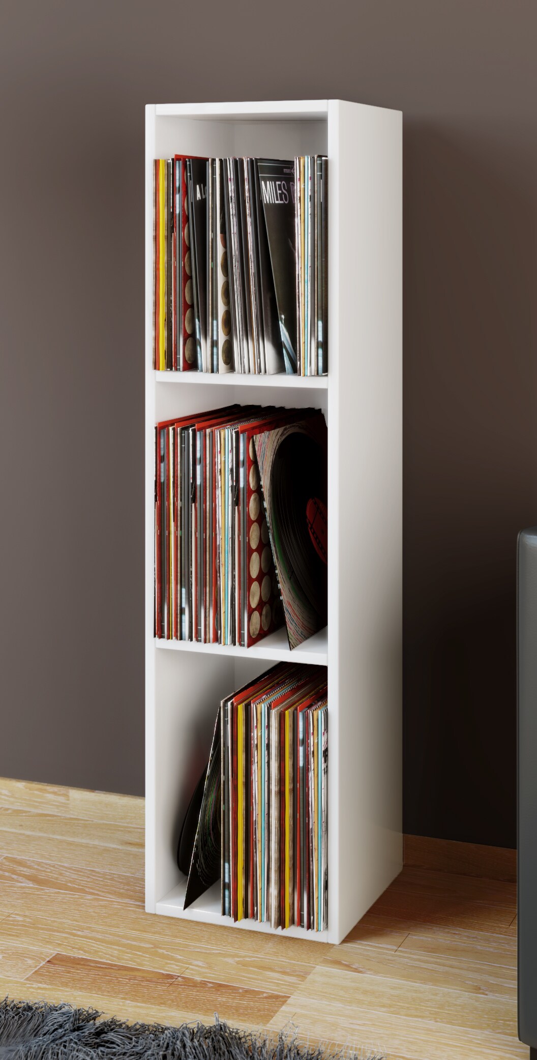 VCM Holz Schallplatten LP Stand Regal Archivierung Ständer Aufbewahrung Platto 3fach
