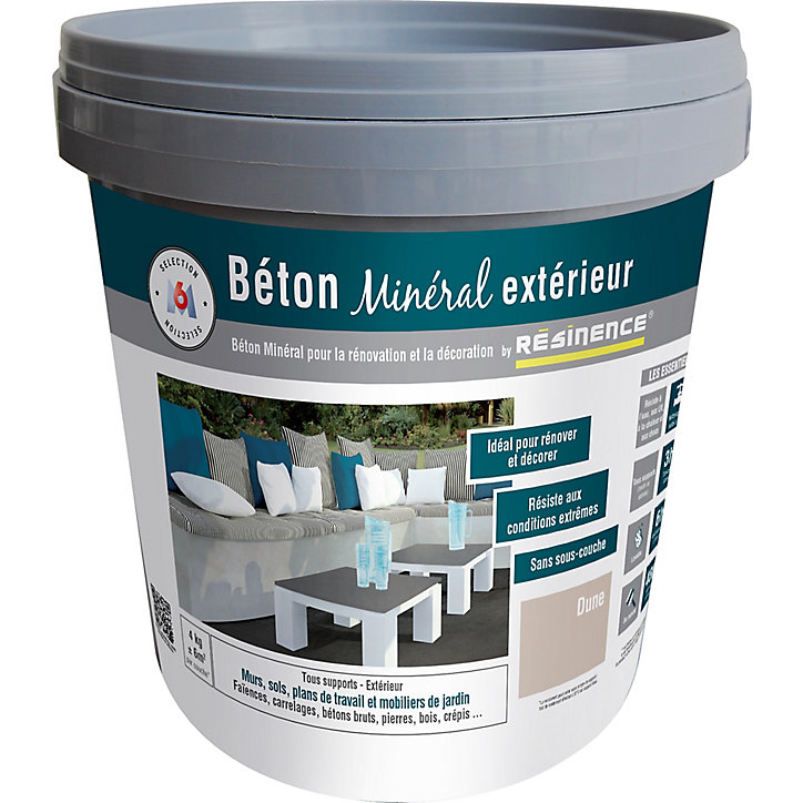 Enduit béton minéral Résine extérieur nce dune mat 4kg