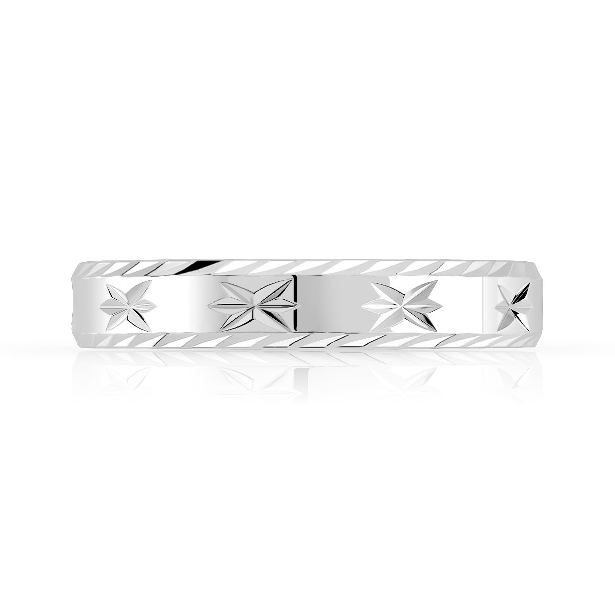 Alliance argent 925 diamanté 4 mm