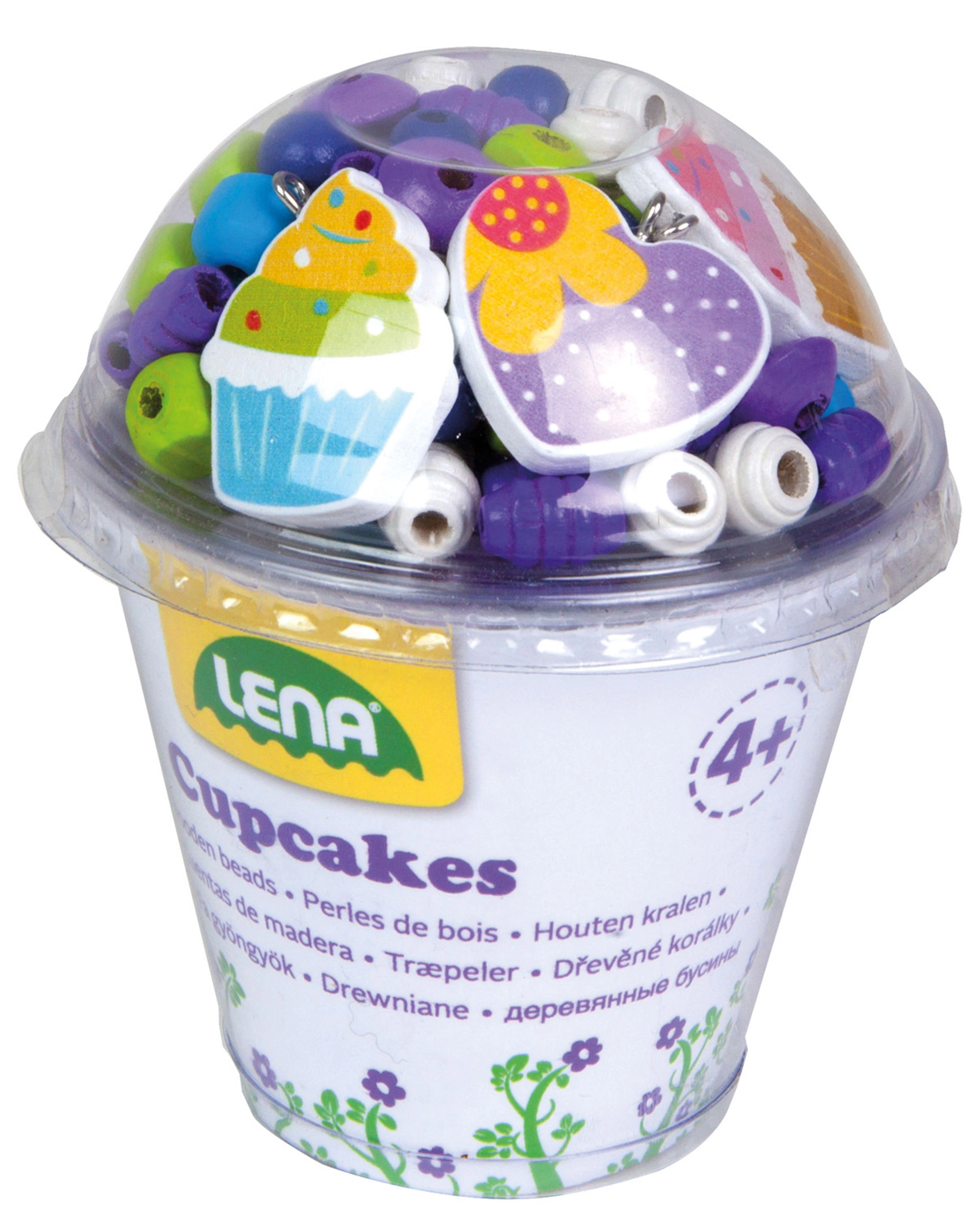 Holzperlen-Set CUPKAKES in blau
