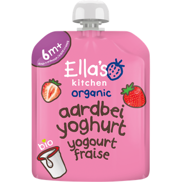 Ella's Kitchen Aardbeien yoghurt 6+ biologisch 90 g