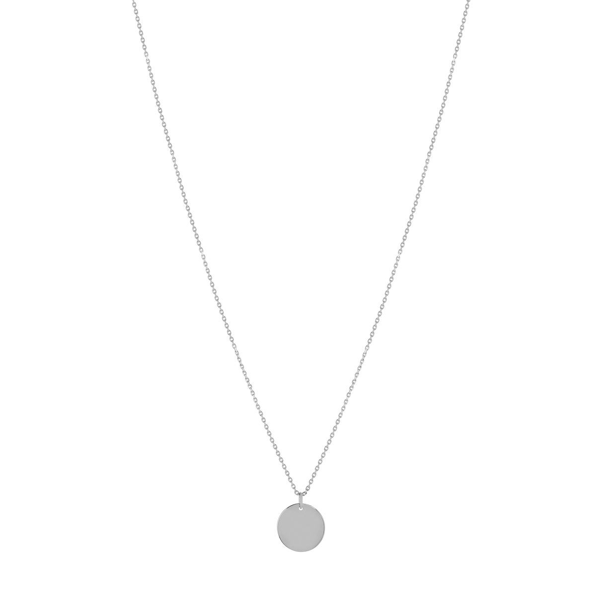 Collier en argent 925 médaille ronde à graver