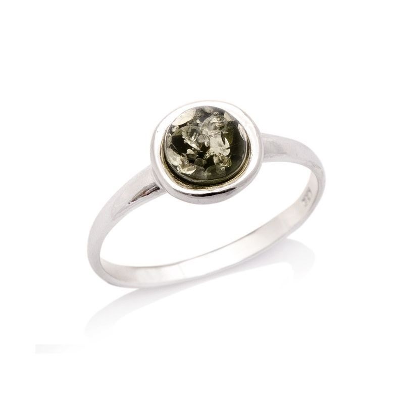 Bague argent 925 Ambre veritable de la mer Baltique