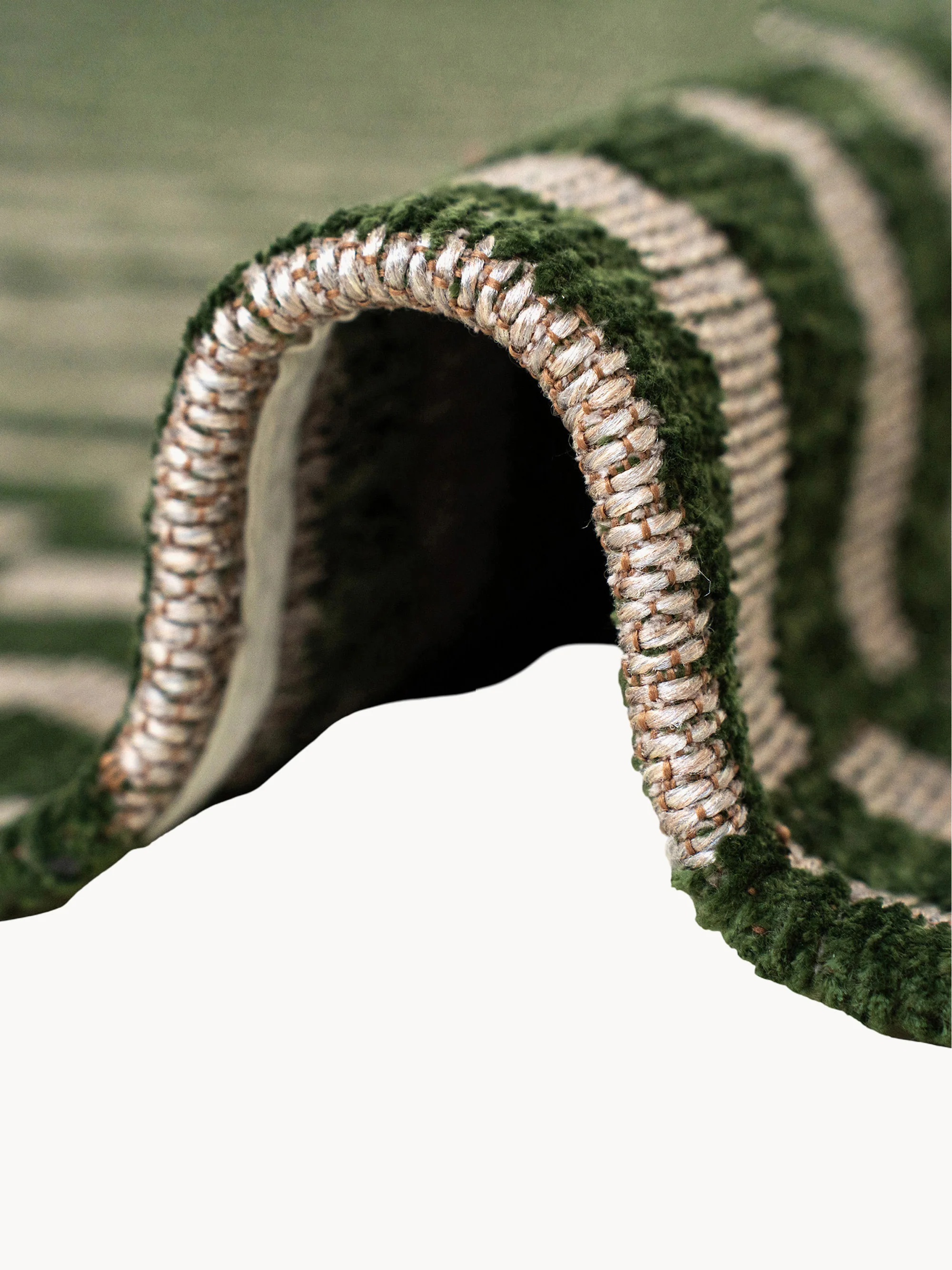 Rond jacquard in- & outdoor vloerkleed Berber, wasbaar
