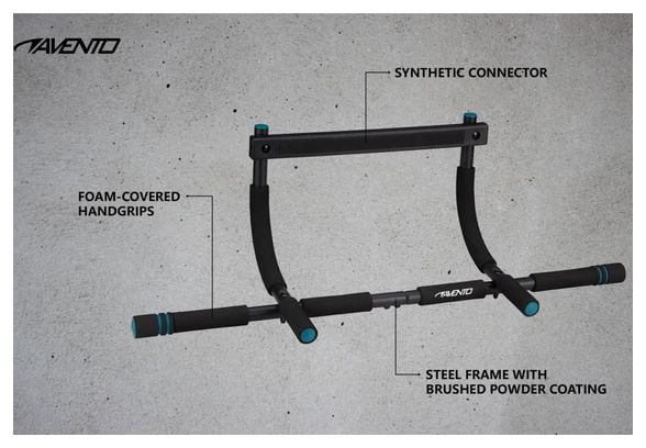 Avento Barre de fitness de porte Acier