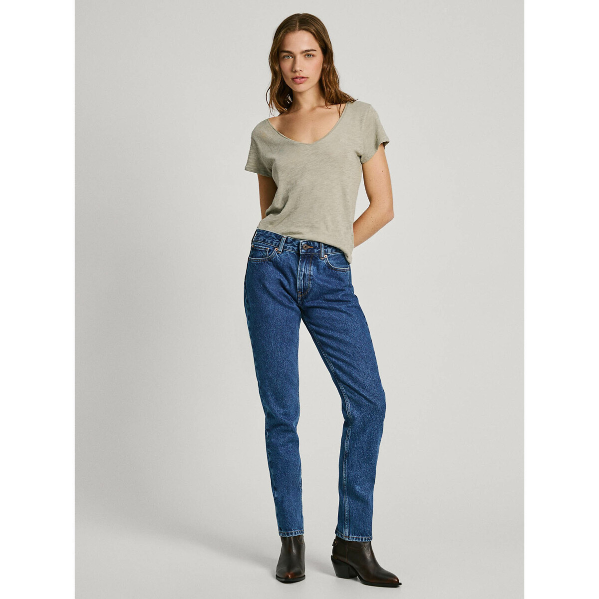 PEPE JEANS<br>Calça jeans reta, cintura padrão MARY