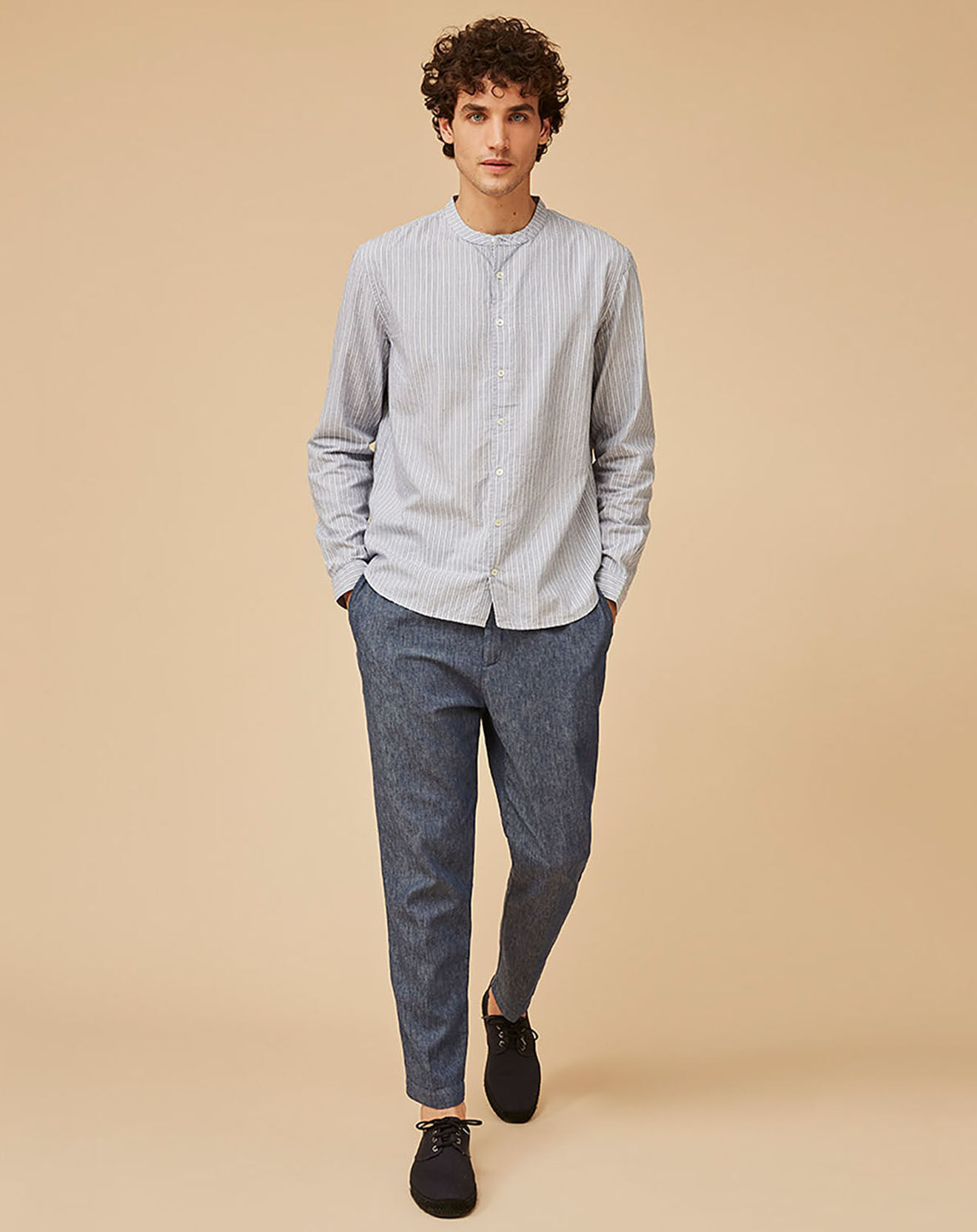 Harris Wilson Chemise Regular Fit Badi rayée blanc/bleu