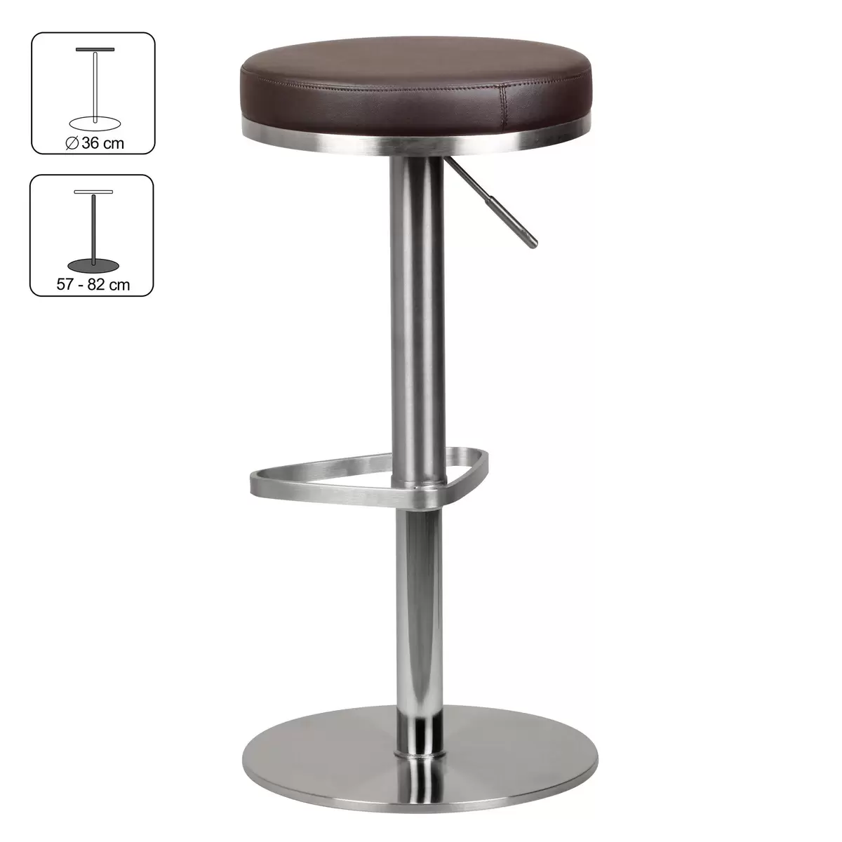 Barhocker Saragossa braun,silber